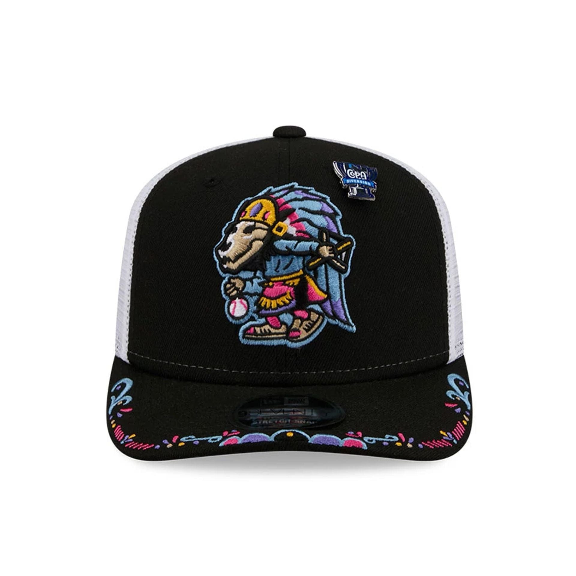 Pictured is this MiLB La Copa 2026 El Paso Chihuahuas 9SEVENTY Stretch Snap cap in Black. 3