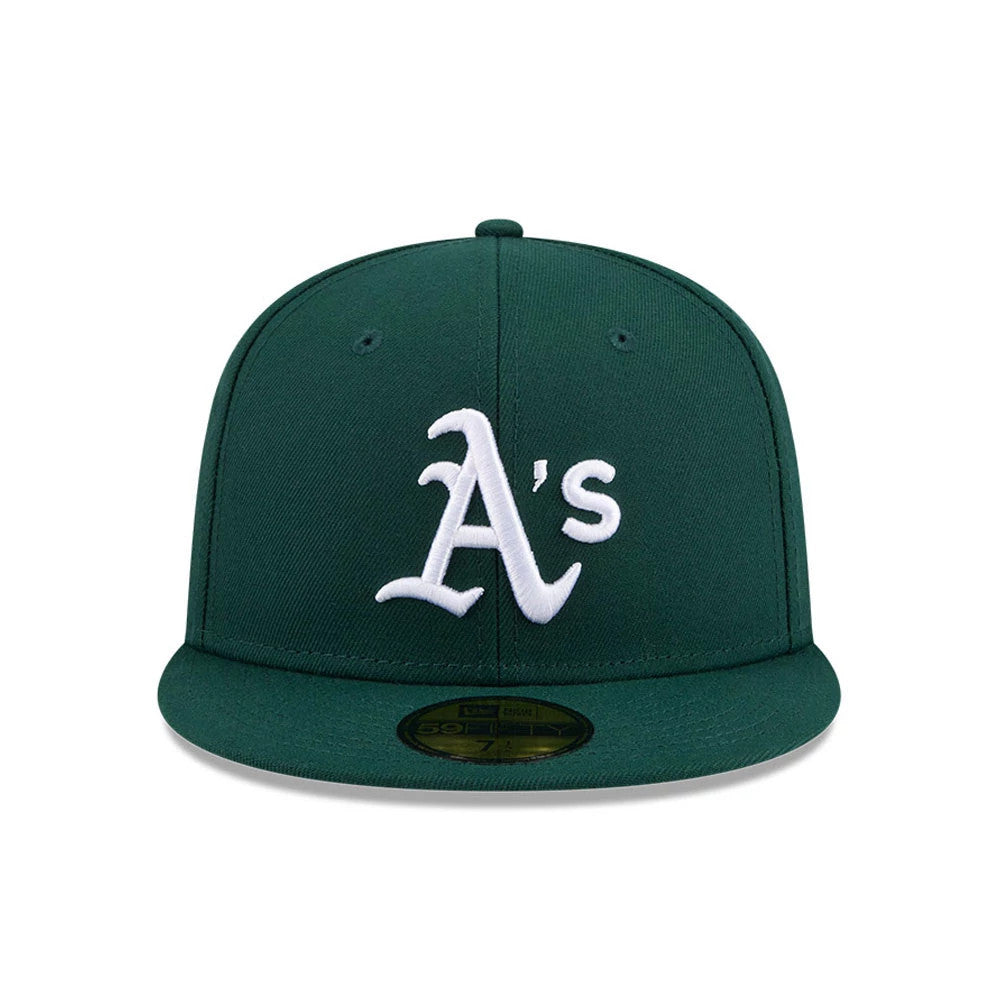 Pictured is this MLB Jackie Robinson Athletics 59FIFTY Fitted cap in dark green. 3