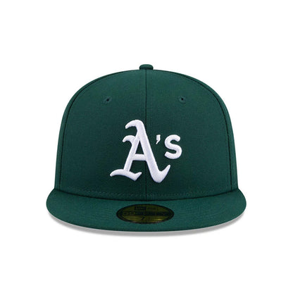 Pictured is this MLB Jackie Robinson Athletics 59FIFTY Fitted cap in dark green. 3
