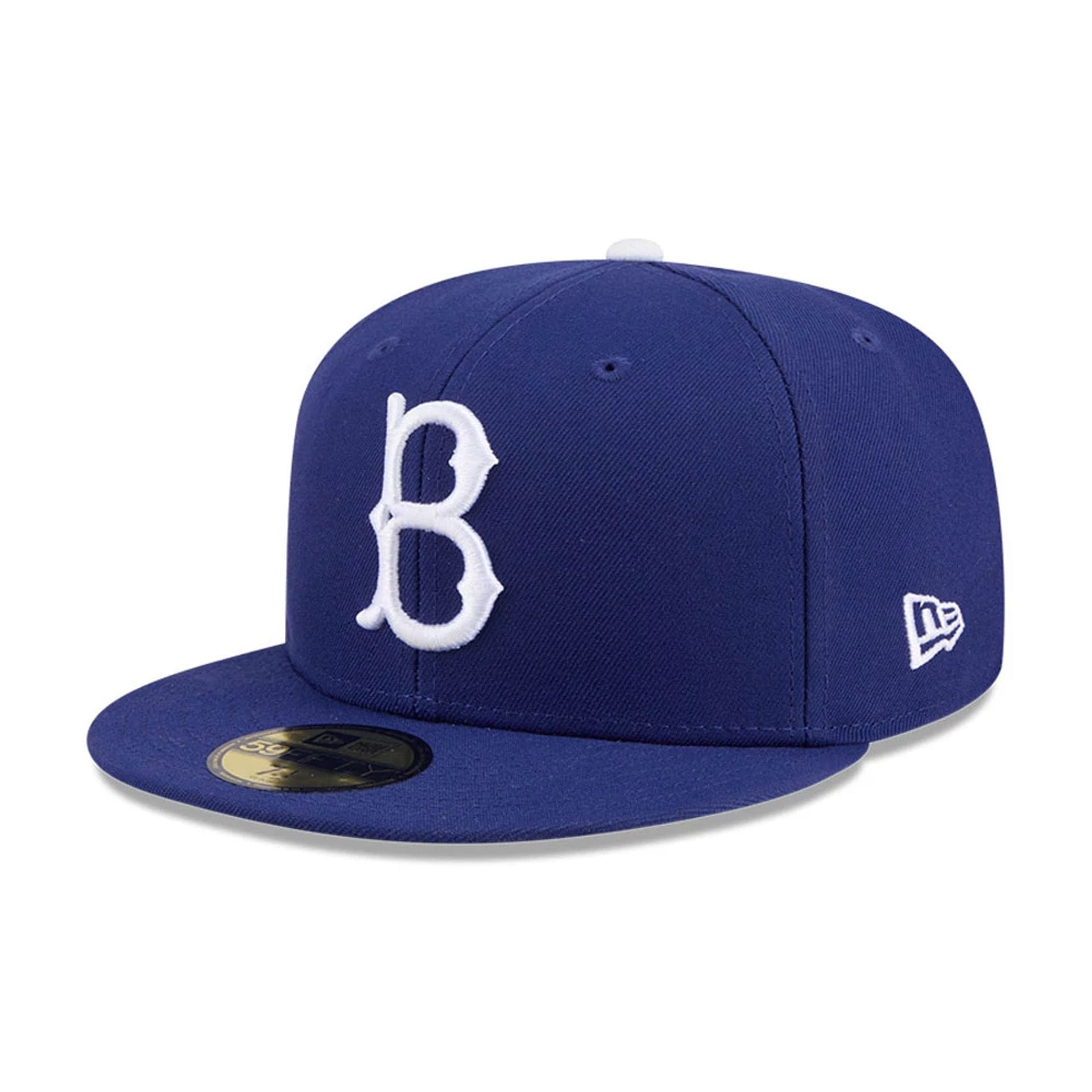 Pictured is this MLB Jackie Robinson Brooklyn Dodgers 59FIFTY Fitted cap in Navy. 4