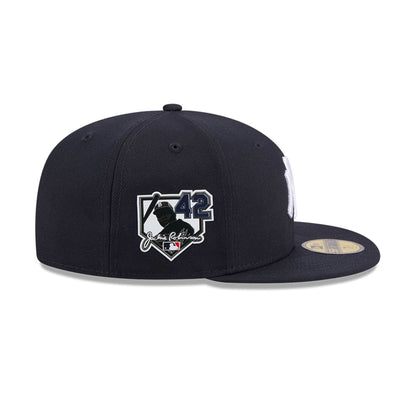 Pictured is this MLB Jackie Robinson New York Yankees 59FIFTY Fitted cap in navy. 4