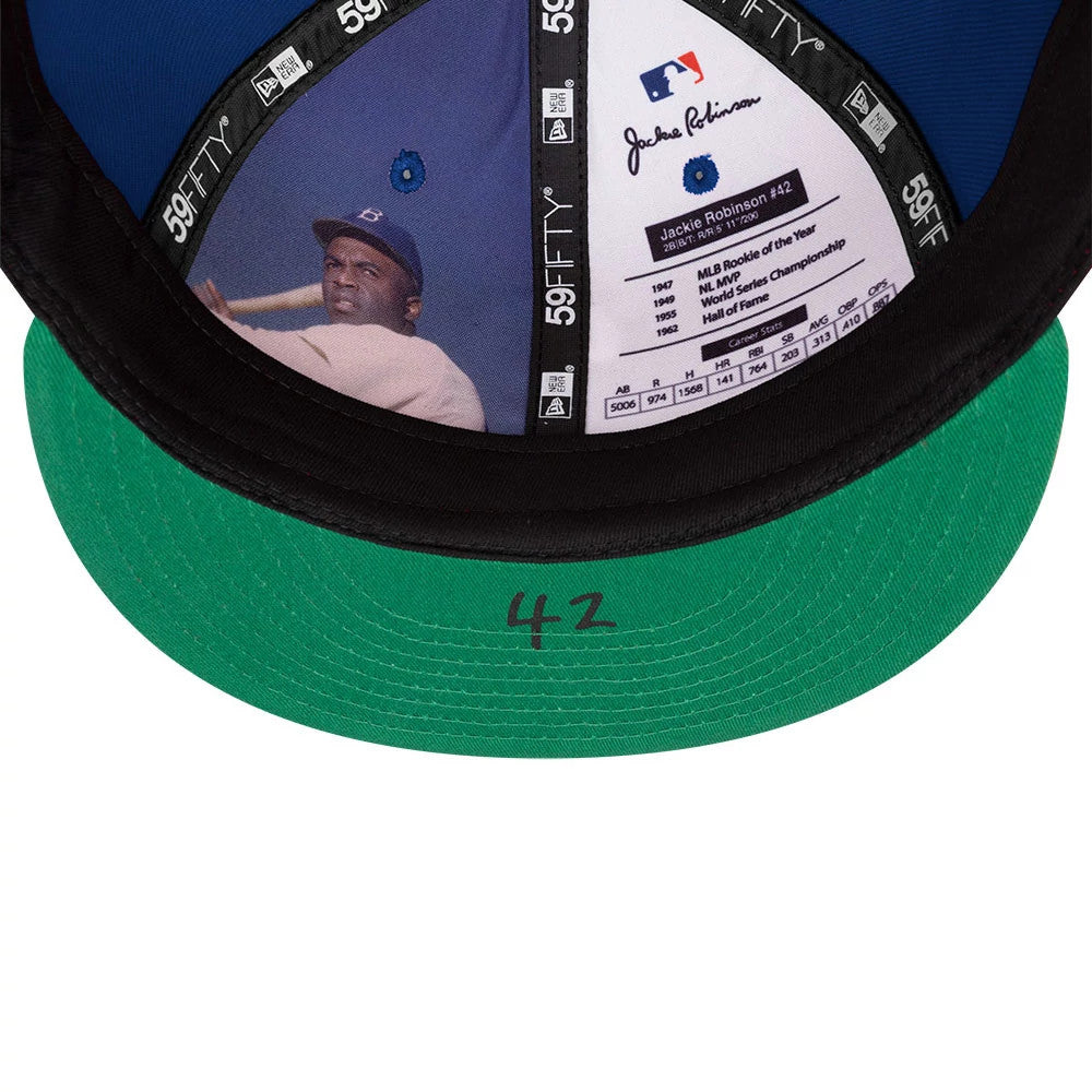 Pictured is this MLB Jackie Robinson New York Mets 59FIFTY Fitted cap in blue. 8