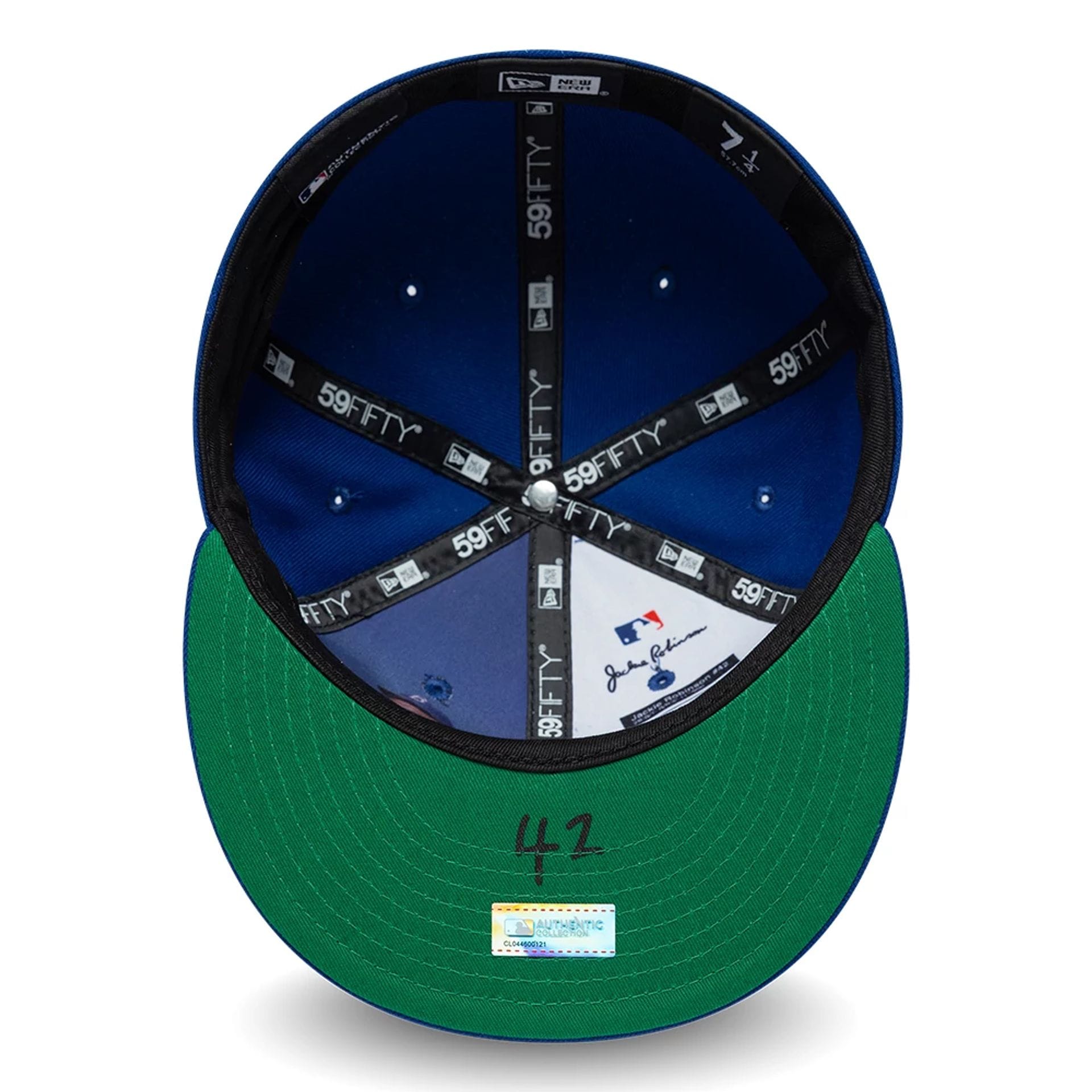 Pictured is this MLB Jackie Robinson New York Mets 59FIFTY Fitted cap in blue. 2