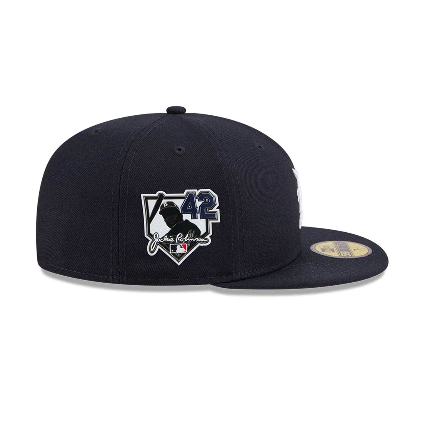Pictured is this MLB Jackie Robinson Detroit Tigers 59FIFTY Fitted cap in navy. 5