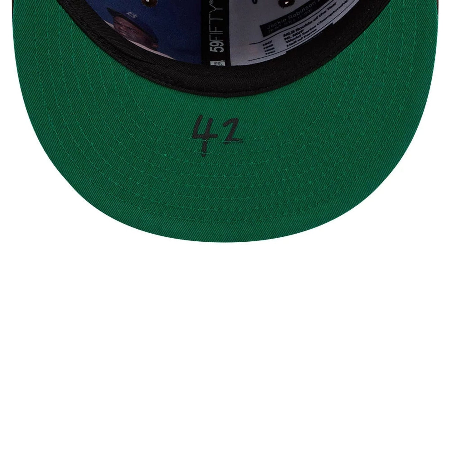 Pictured is this MLB Jackie Robinson San Diego Padres 59FIFTY Fitted cap in dark brown. 9