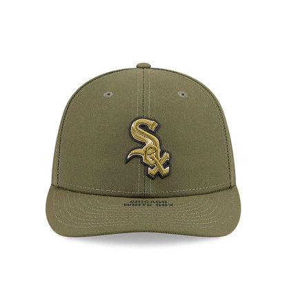 Pictured is this MLB Armed Forces Day 2026 Chicago White Sox Low Profile 59FIFTY Fitted cap in green. 3