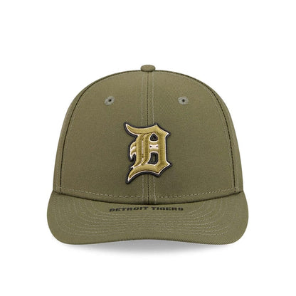 Pictured is this MLB Armed Forces Day 2026 Detroit Tigers Low Profile 59FIFTY Fitted cap in green. 3