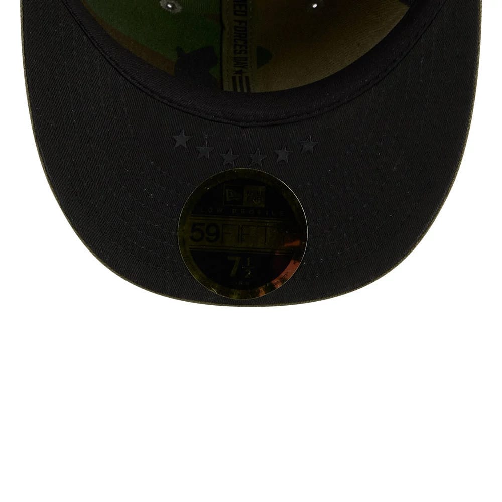 Pictured is this MLB Armed Forces Day 2026 LA Dodgers Low Profile 59FIFTY Fitted cap in green. 2