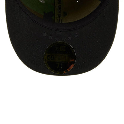 Pictured is this MLB Armed Forces Day 2026 LA Dodgers Low Profile 59FIFTY Fitted cap in green. 2