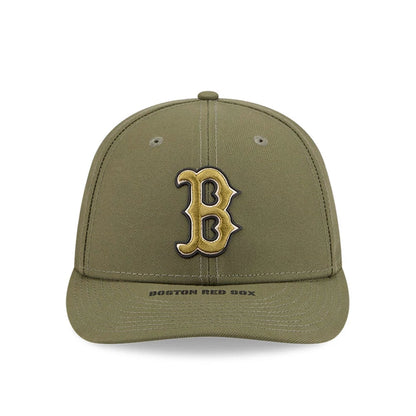 Pictured is this MLB Armed Forces Day 2026 Boston Red Sox Low Profile 59FIFTY Fitted cap in green. 3