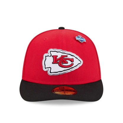 Pictured is this NFL Draft 2026 Kansas City Chiefs 59FIFTY Fitted cap in red. 3
