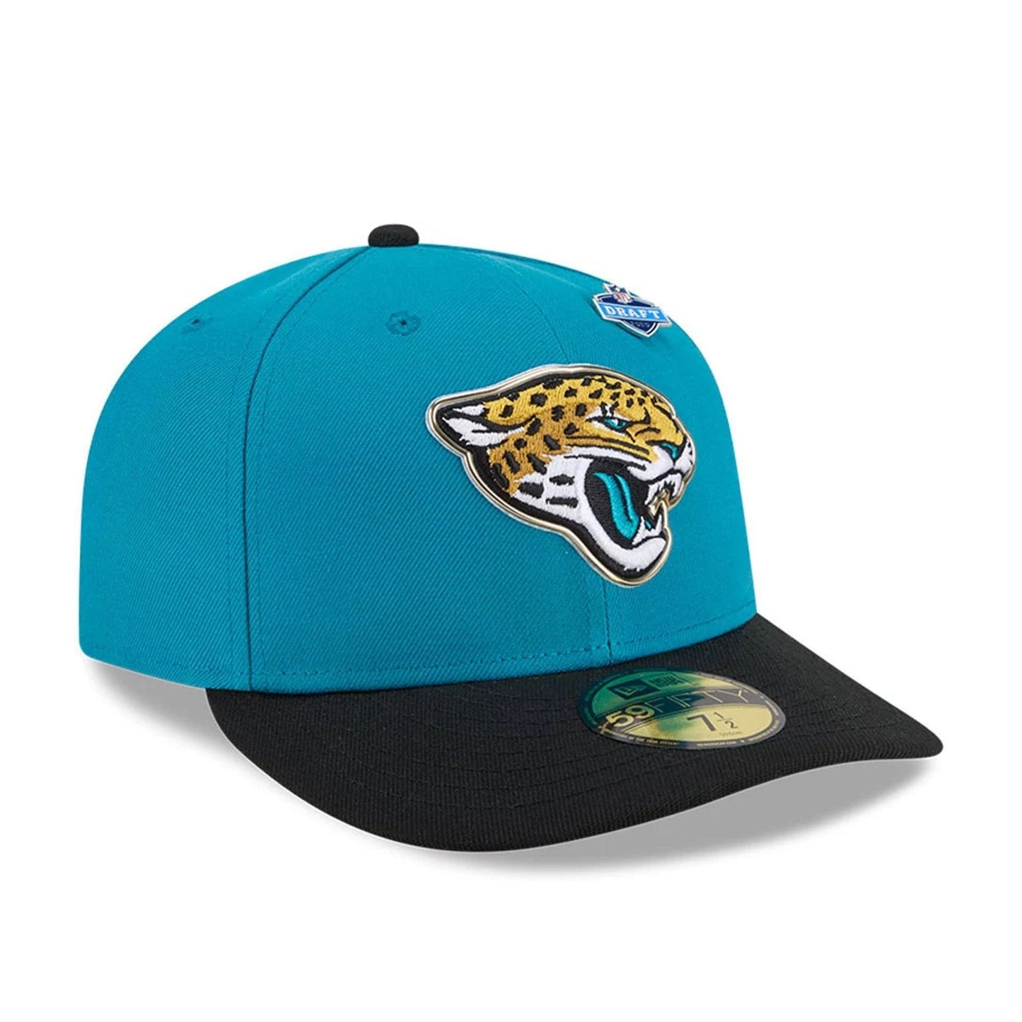 Pictured is this NFL Draft 2026 Jacksonville Jaguars 59FIFTY Fitted cap in turquoise. 4