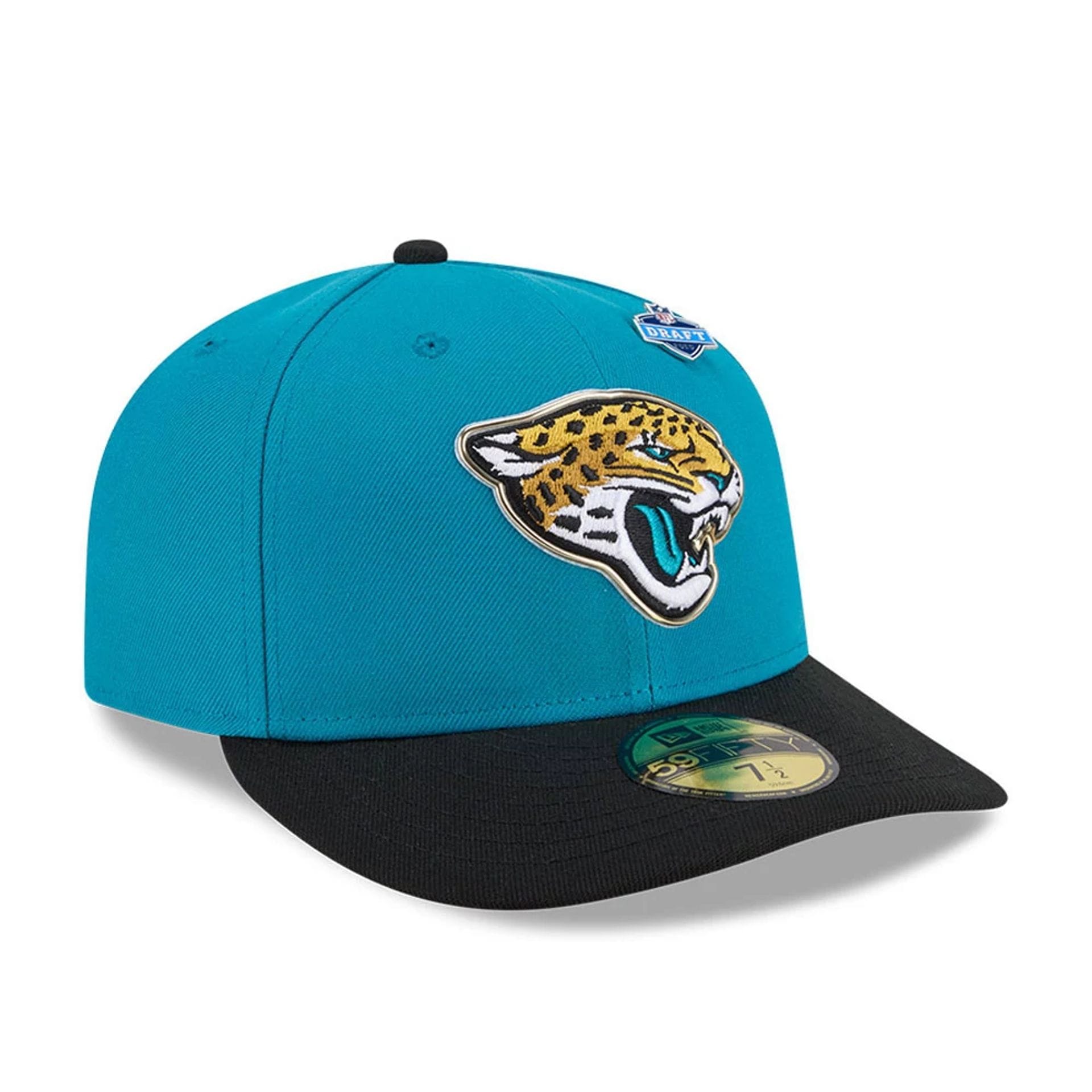 Pictured is this NFL Draft 2026 Jacksonville Jaguars 59FIFTY Fitted cap in turquoise. 4
