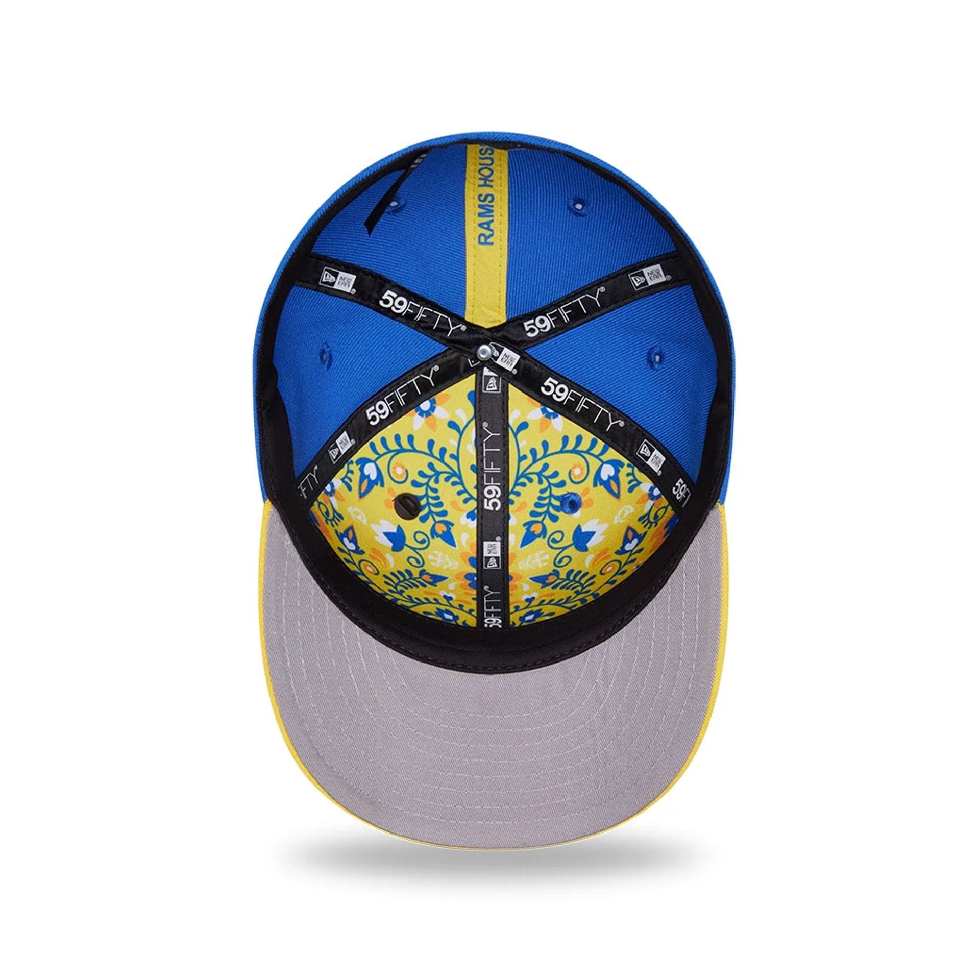 Pictured is this NFL Draft 2026 LA Rams 59FIFTY Fitted cap in bright blue. 2