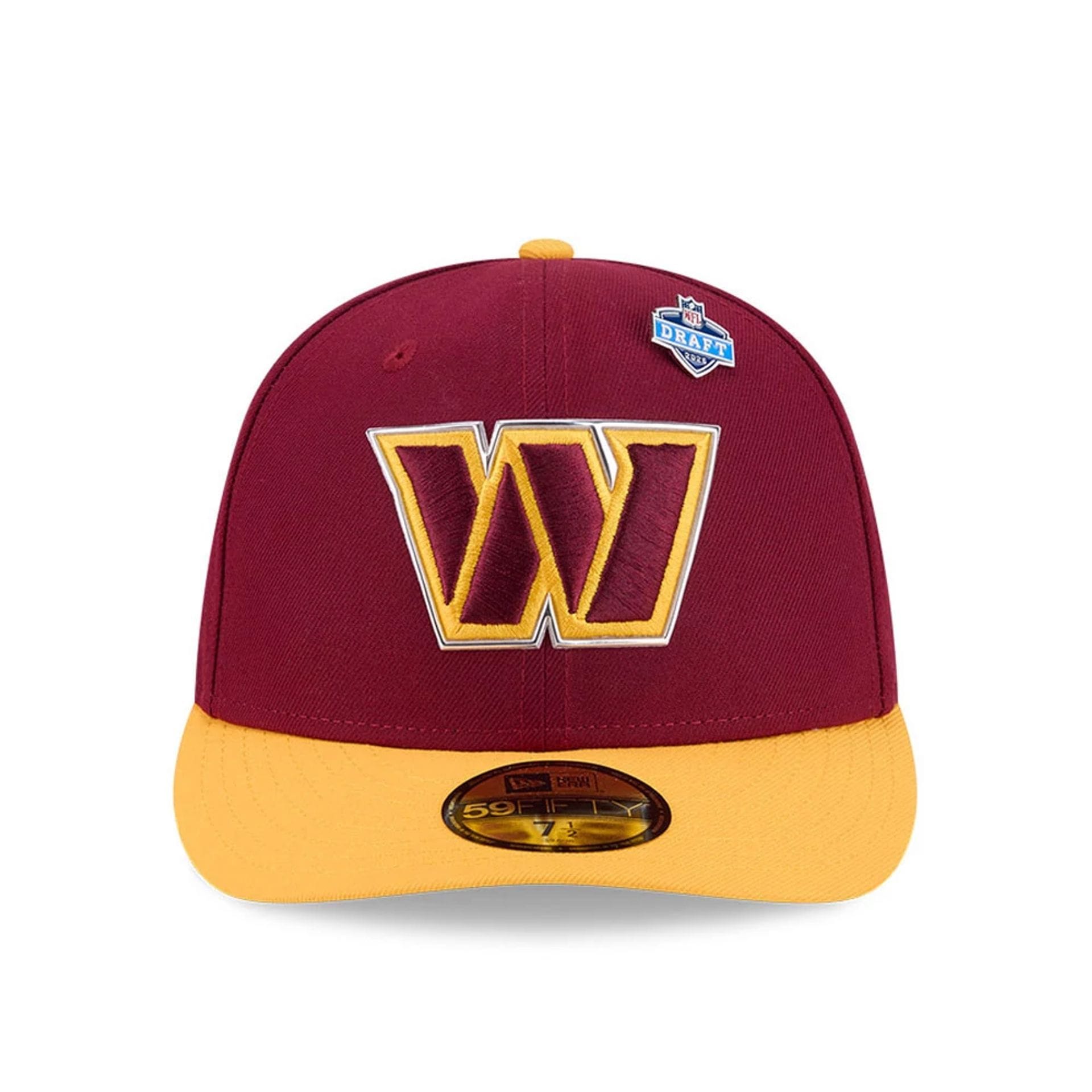 Pictured is this NFL Draft 2026 Washington Commanders 59FIFTY Fitted cap in dark red. 3