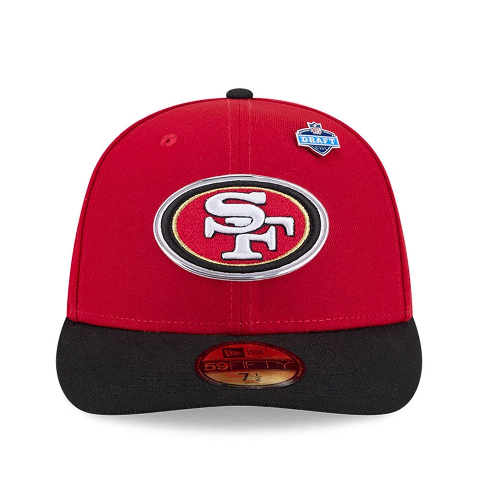 Pictured is this NFL Draft 2026 San Francisco 49ers 59FIFTY Fitted cap in red. 3