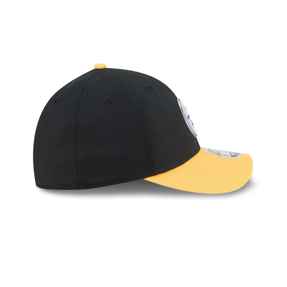 Pictured is this NFL Draft 2026 Pittsburgh Steelers 39THIRTY M-Crown Stretch Fit cap in black. 5