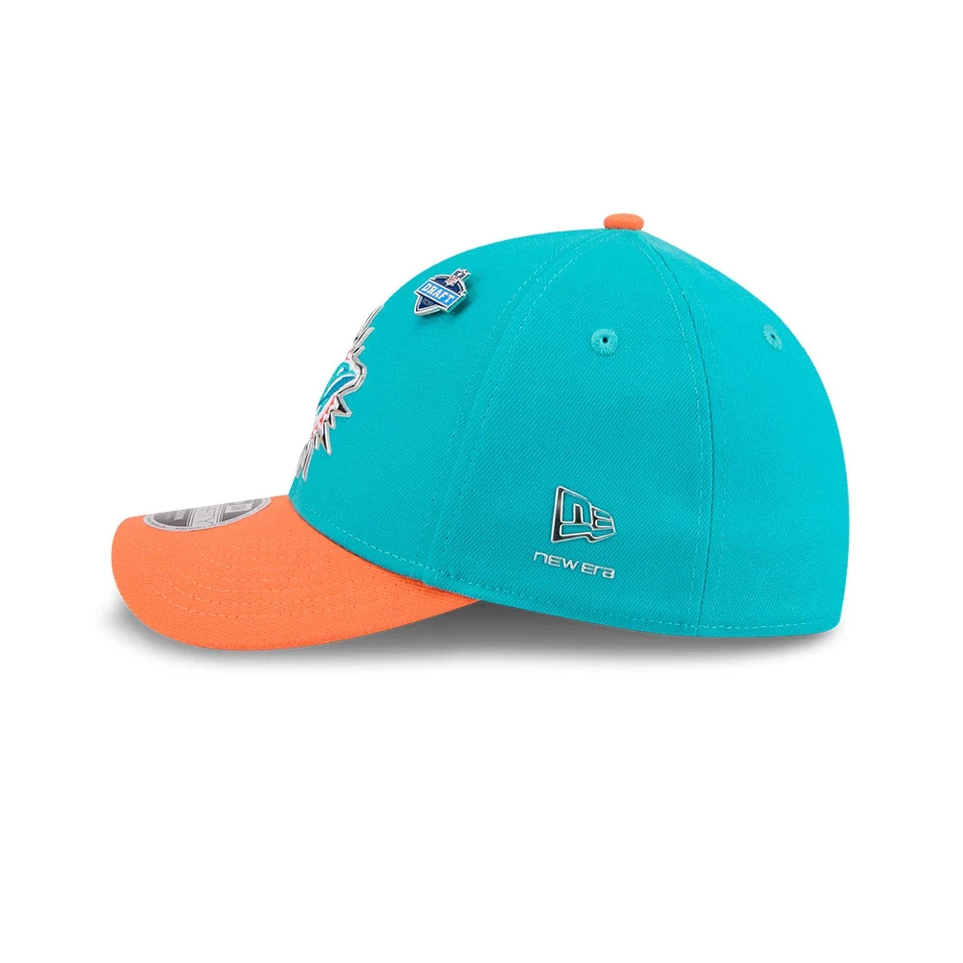 Pictured is this NFL Draft 2026 Miami Dolphins 39THIRTY M-Crown Stretch Fit cap in turquoise. 6