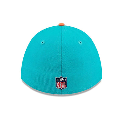 Pictured is this NFL Draft 2026 Miami Dolphins 39THIRTY M-Crown Stretch Fit cap in turquoise. 5