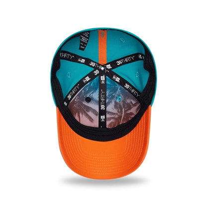 Pictured is this NFL Draft 2026 Miami Dolphins 39THIRTY M-Crown Stretch Fit cap in turquoise. 2