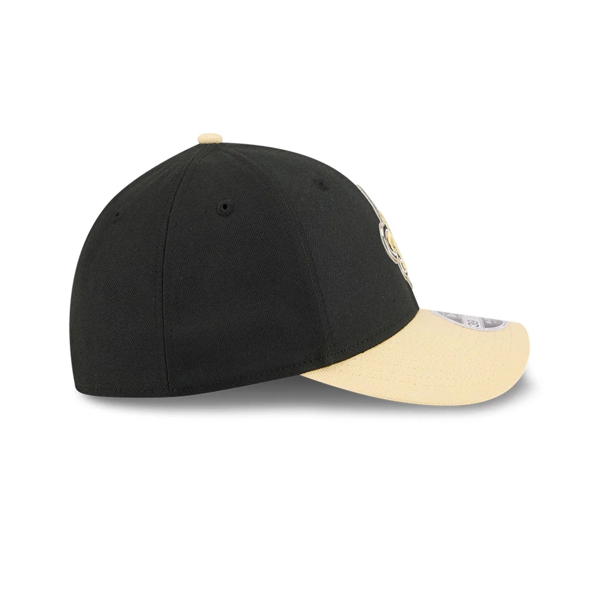 Pictured is this NFL Draft 2026 New Orleans Saints 39THIRTY M-Crown Stretch Fit cap in black. 7