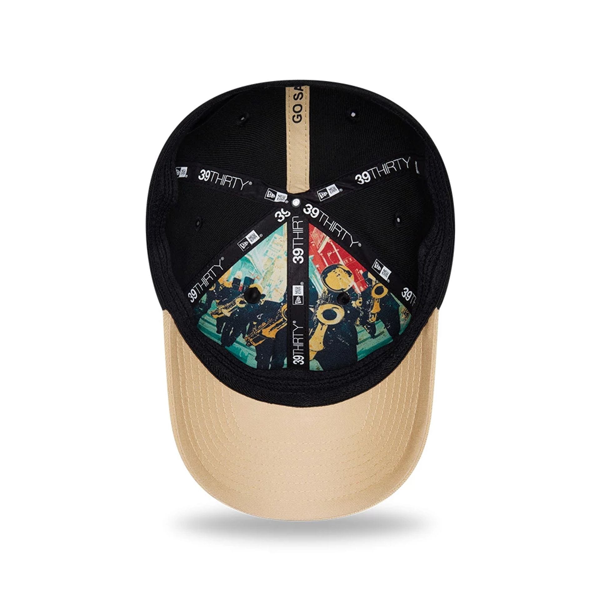 Pictured is this NFL Draft 2026 New Orleans Saints 39THIRTY M-Crown Stretch Fit cap in black. 2