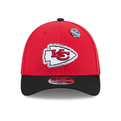 Pictured is this NFL Draft 2026 Kansas City Chiefs 39THIRTY M-Crown Stretch Fit cap in red. 3