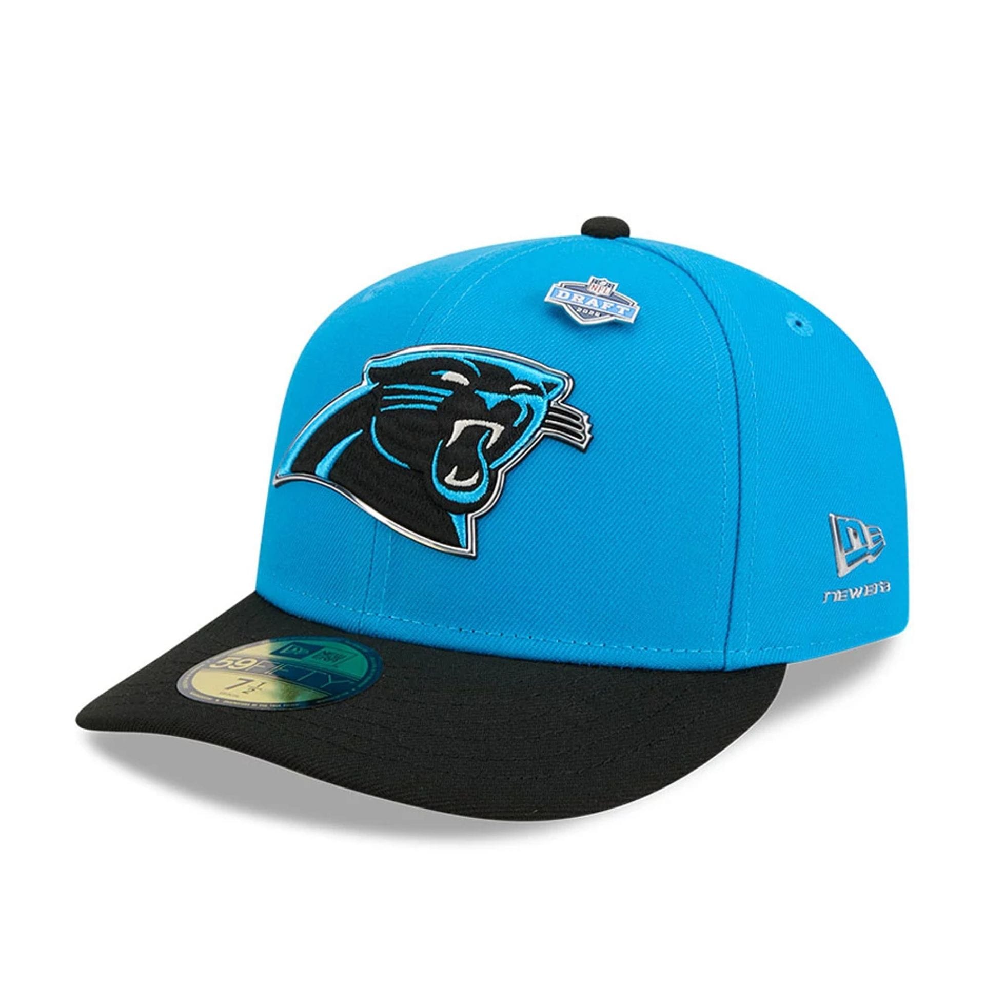Pictured is this NFL Draft 2026 Carolina Panthers 59FIFTY Fitted cap in blue. 1