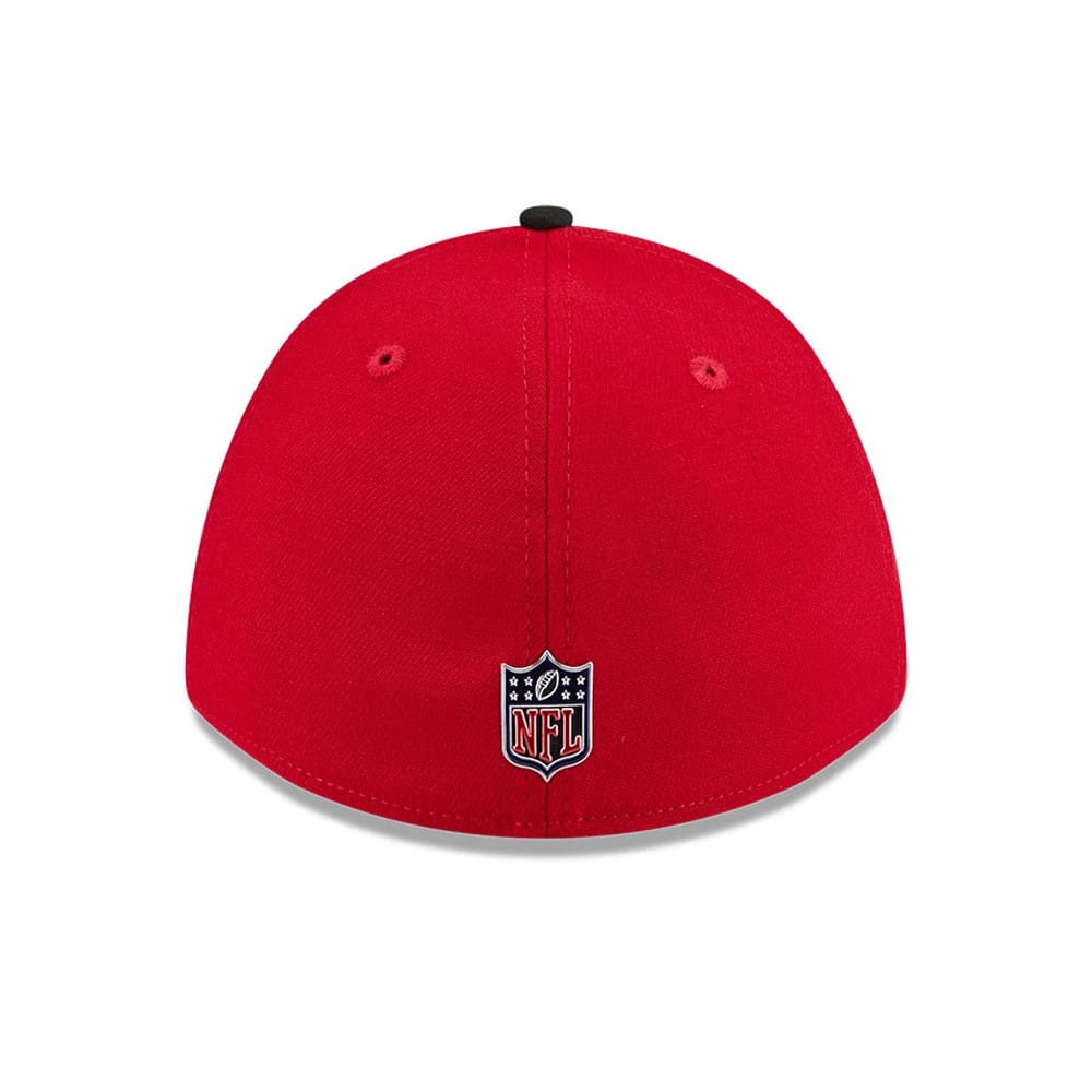 Pictured is this NFL Draft 2026 San Francisco 49ers 39THIRTY M-Crown Stretch Fit cap in red. 5