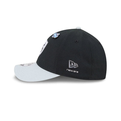 Pictured is this NFL Draft 2026 Las Vegas Raiders 39THIRTY M-Crown Stretch Fit cap in black. 6
