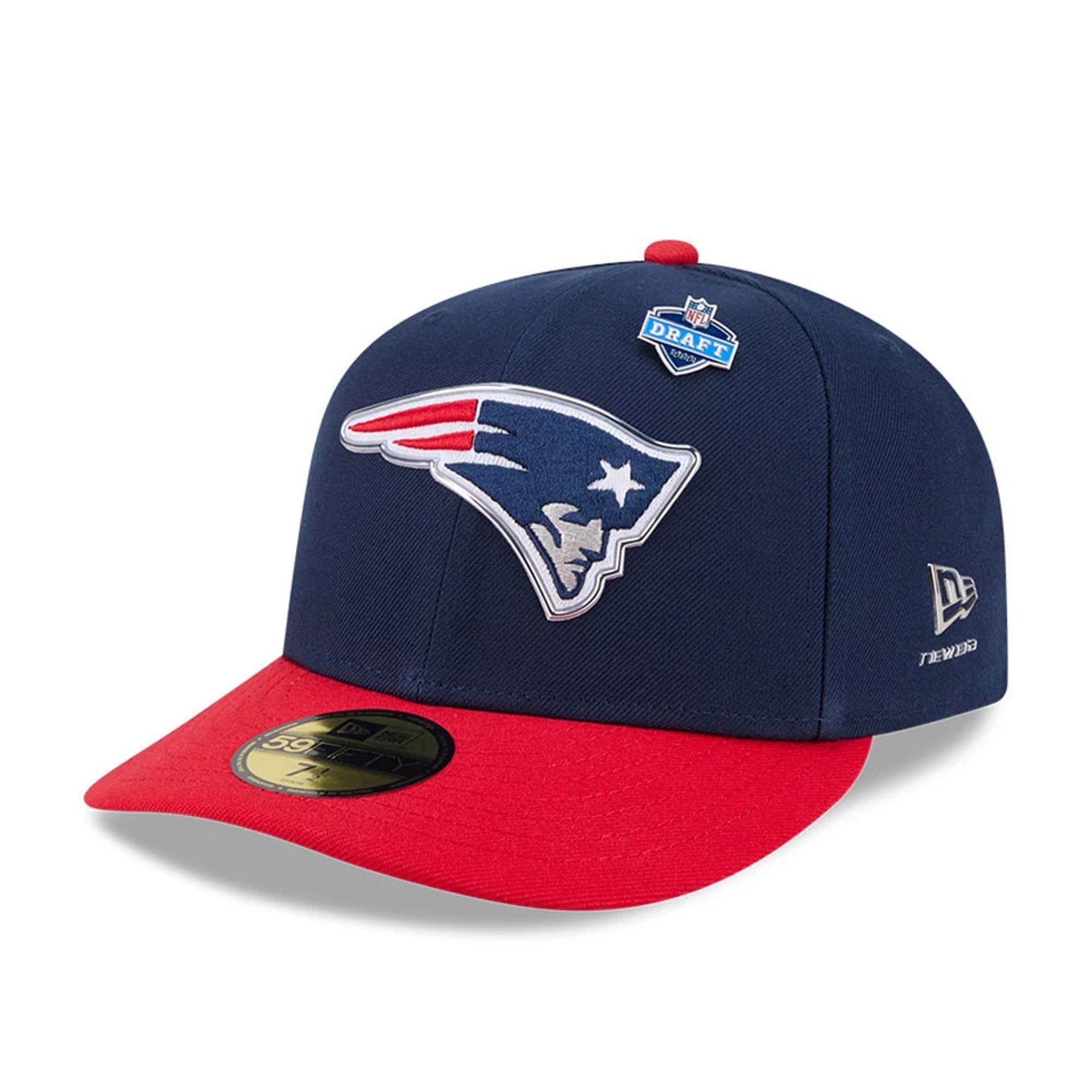 Pictured is this NFL Draft 2026 New England Patriots 59FIFTY Fitted cap in dark blue. 1