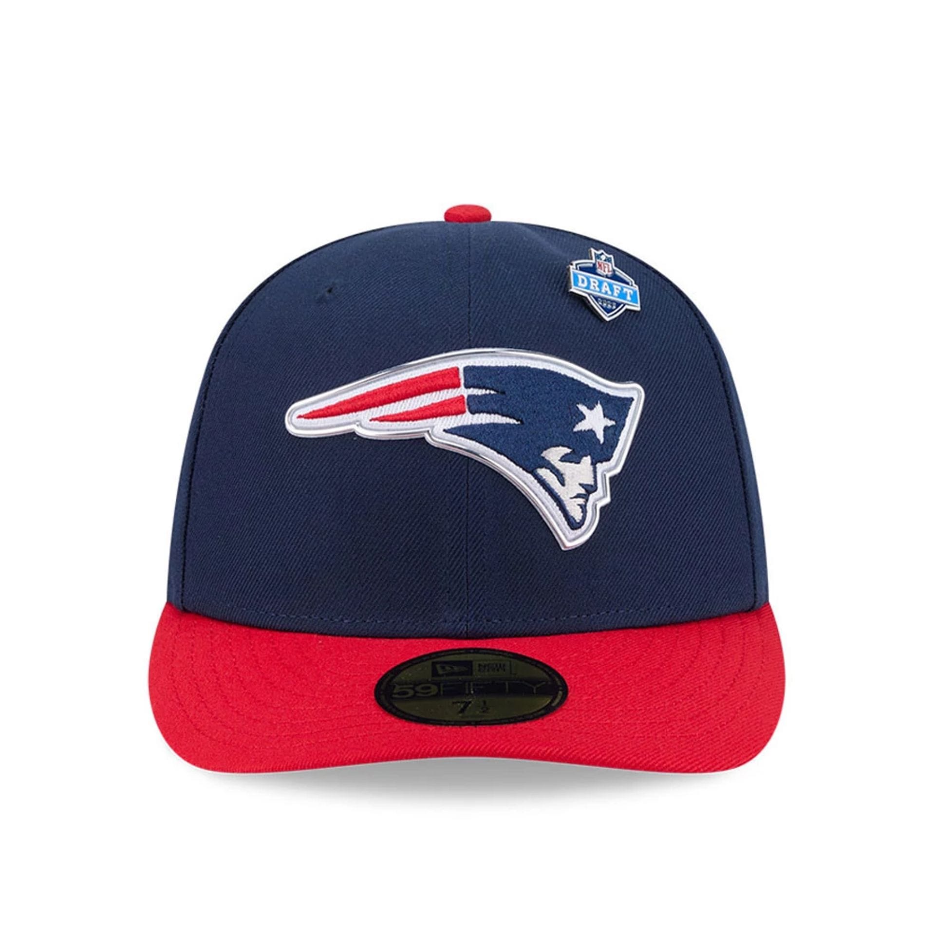 Pictured is this NFL Draft 2026 New England Patriots 59FIFTY Fitted cap in dark blue. 3