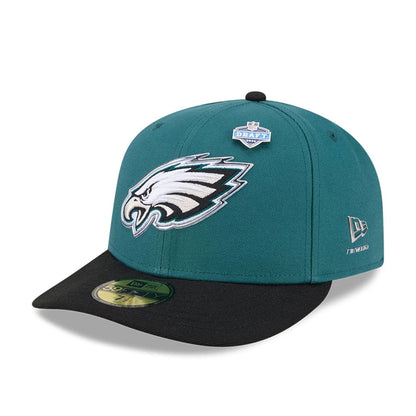 Pictured is this NFL Draft 2026 Philadelphia Eagles 59FIFTY Fitted cap in dark green. 1