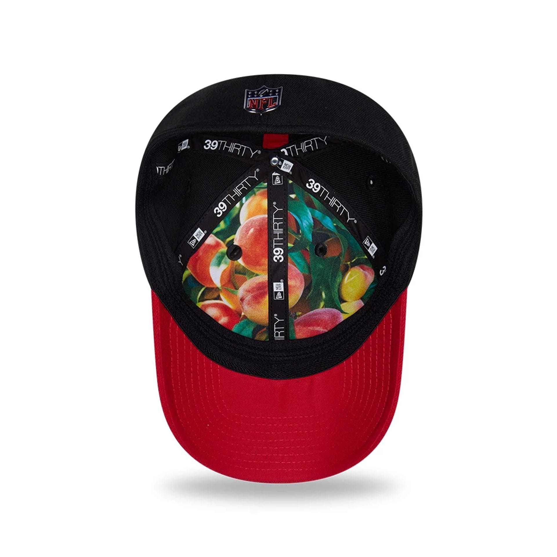 Pictured is this NFL Draft 2026 Atlanta Falcons 39THIRTY M-Crown Stretch Fit cap in black. 2