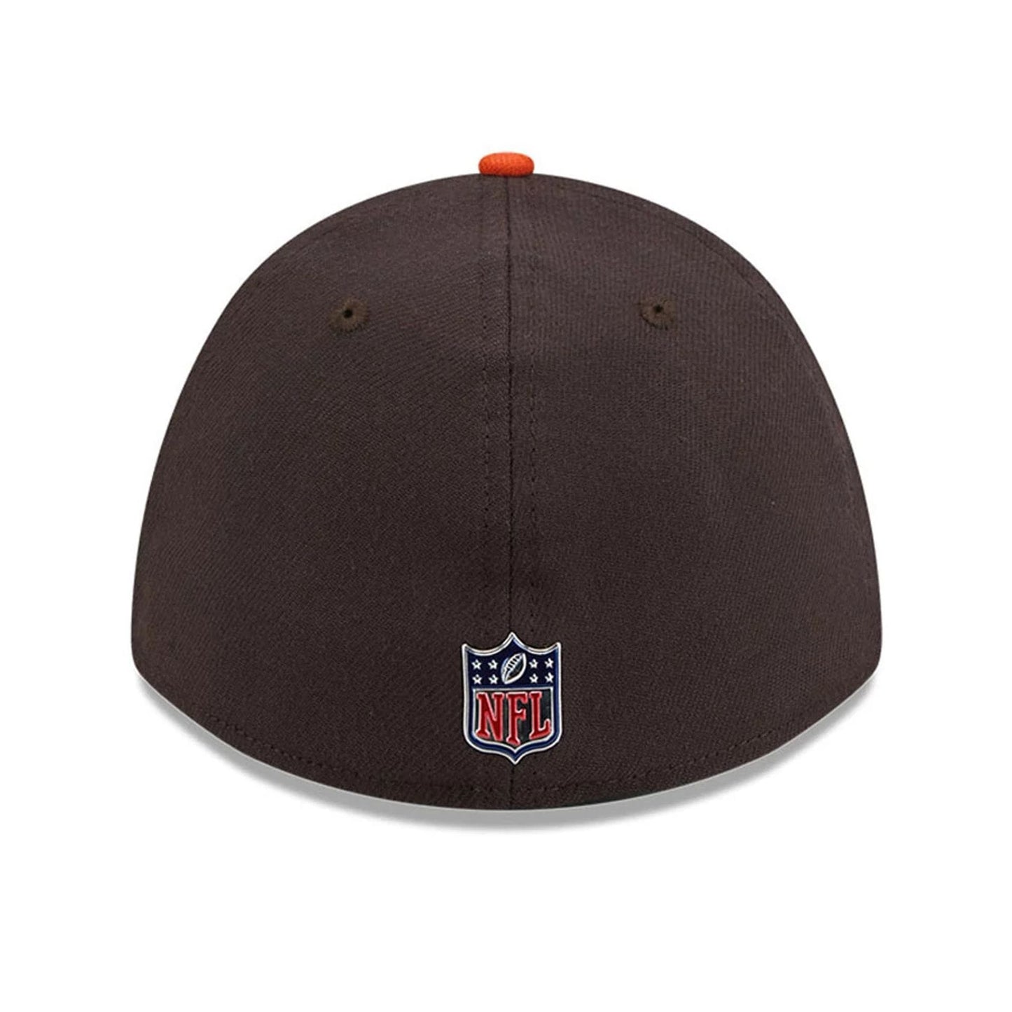 Pictured is this NFL Draft 2026 Cleveland Browns 39THIRTY M-Crown Stretch Fit cap in dark brown. 5