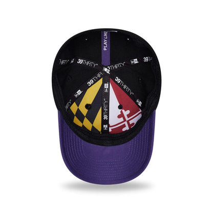 Pictured is this NFL Draft 2026 Baltimore Ravens 39THIRTY M-Crown Stretch Fit cap in black. 2