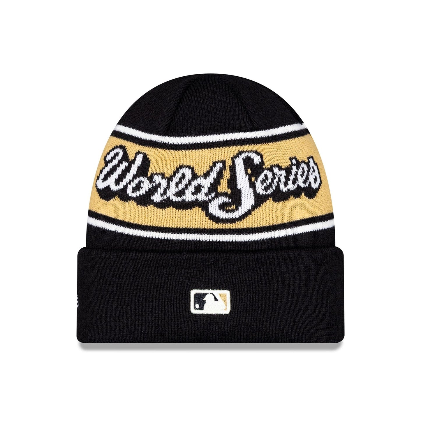 Pictured is this LA Dodgers MLB League Championship Series 2025 Cuff Knit Beanie hat in black. 2