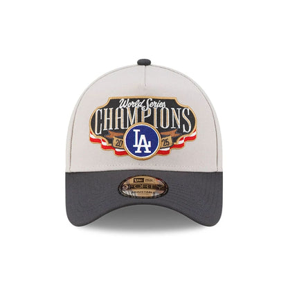 Pictured is this LA Dodgers MLB World Series Champions 2025 White 9FORTY A-Frame adjustable cap. 3
