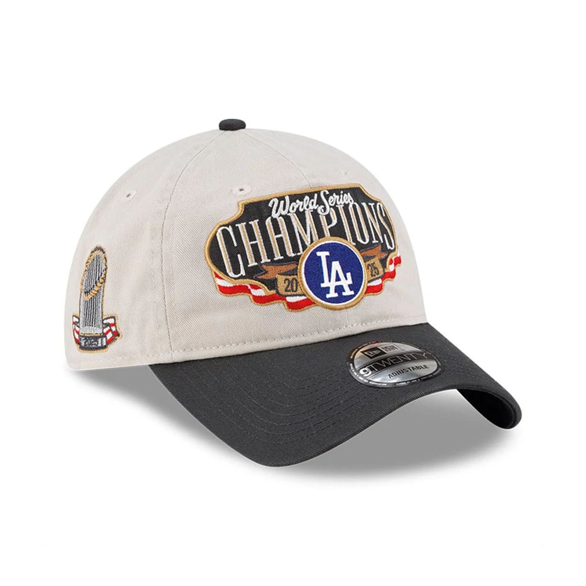Pictured is this LA Dodgers MLB World Series Champions 2025 White 9TWENTY adjustable cap. 1