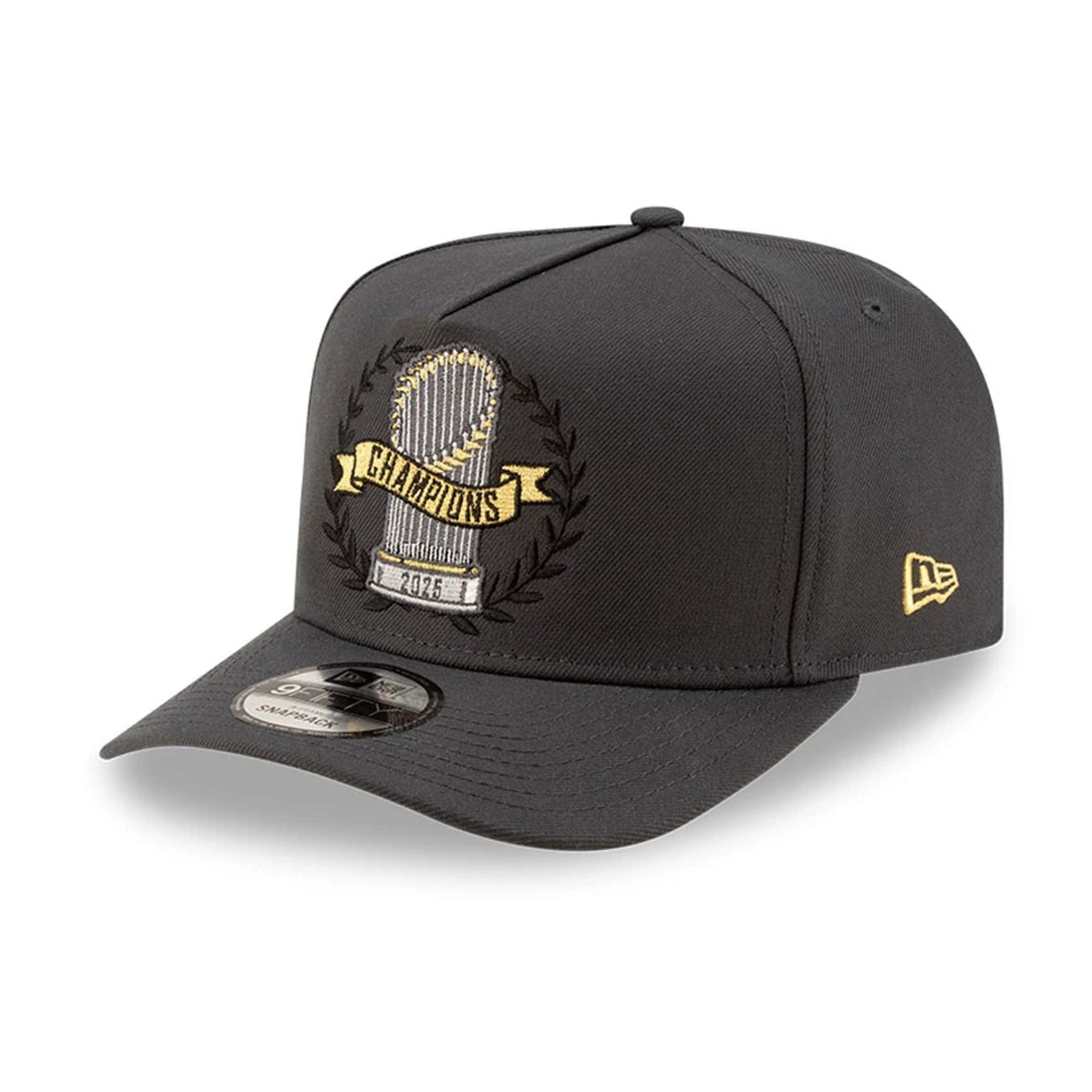 Pictured is this LA Dodgers MLB Parade 2025 Charcoal 9FIFTY A-Frame Snapback adjustable cap. 3