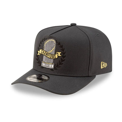 Pictured is this LA Dodgers MLB Parade 2025 Charcoal 9FIFTY A-Frame Snapback adjustable cap. 3