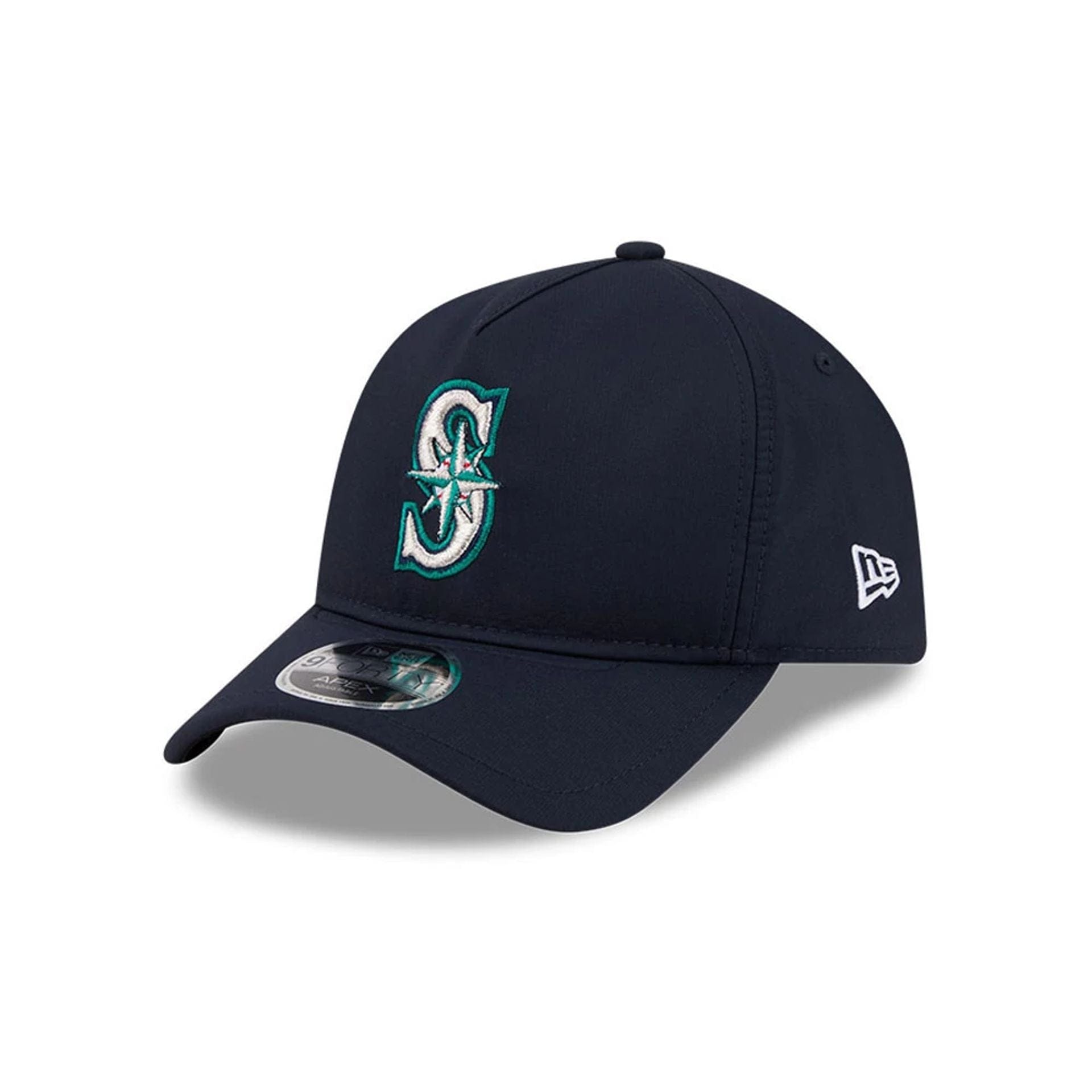 Pictured is this MLB Quickstrike Seattle Mariners 9FORTY Apex cap in navy. 1