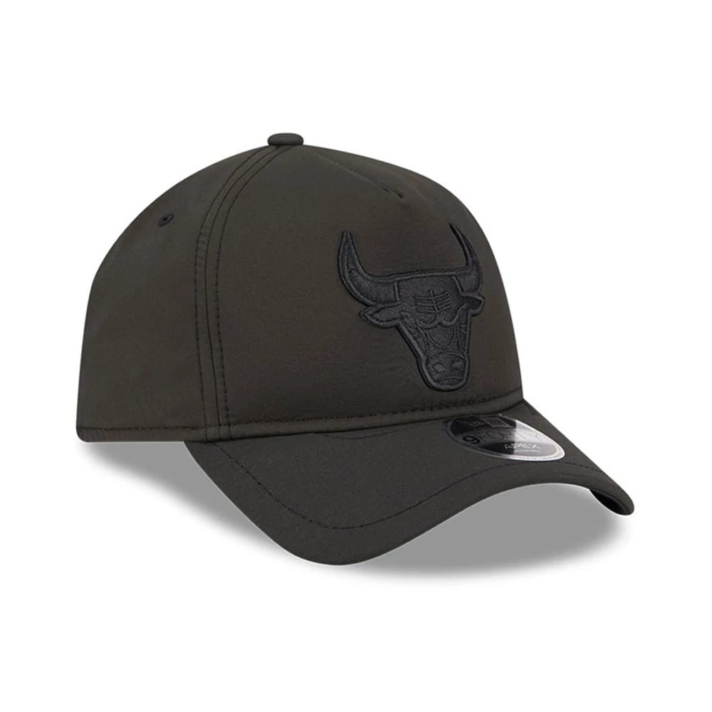 Pictured is this NBA Quickstrike Chicago Bulls 9FORTY Apex cap in black on black. 3