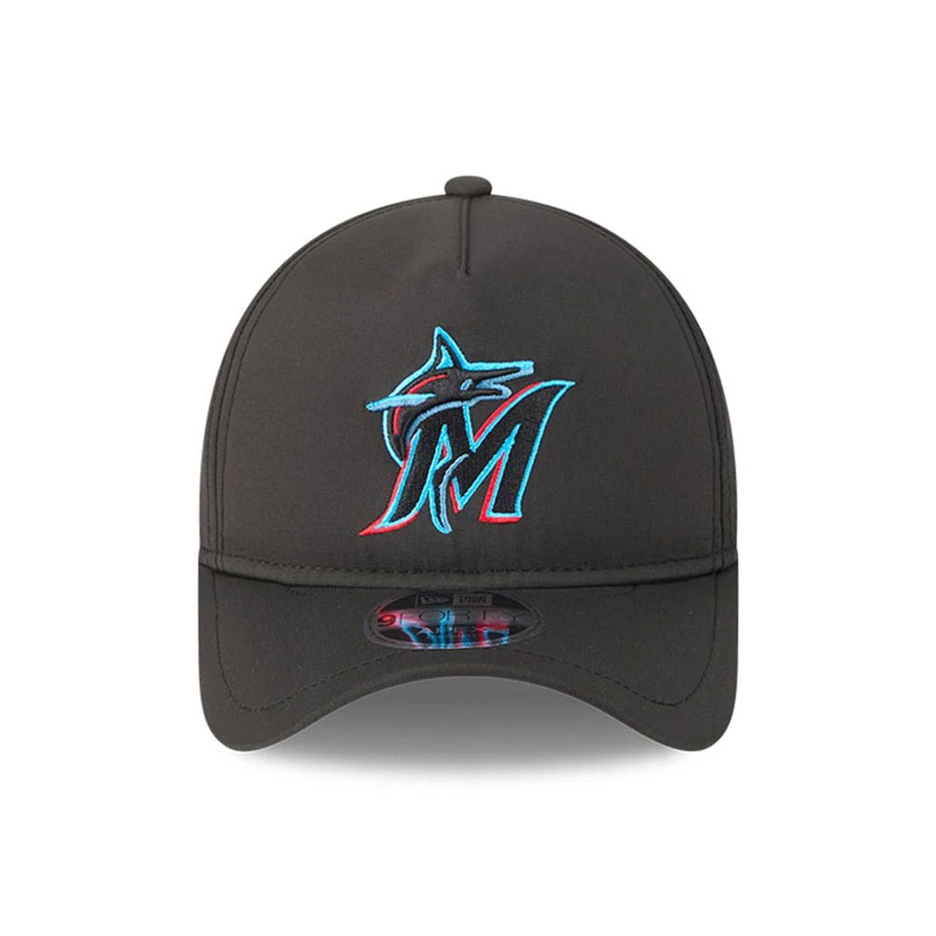 Pictured is this MLB Quickstrike Miami Marlins 9FORTY Apex cap in black. 2