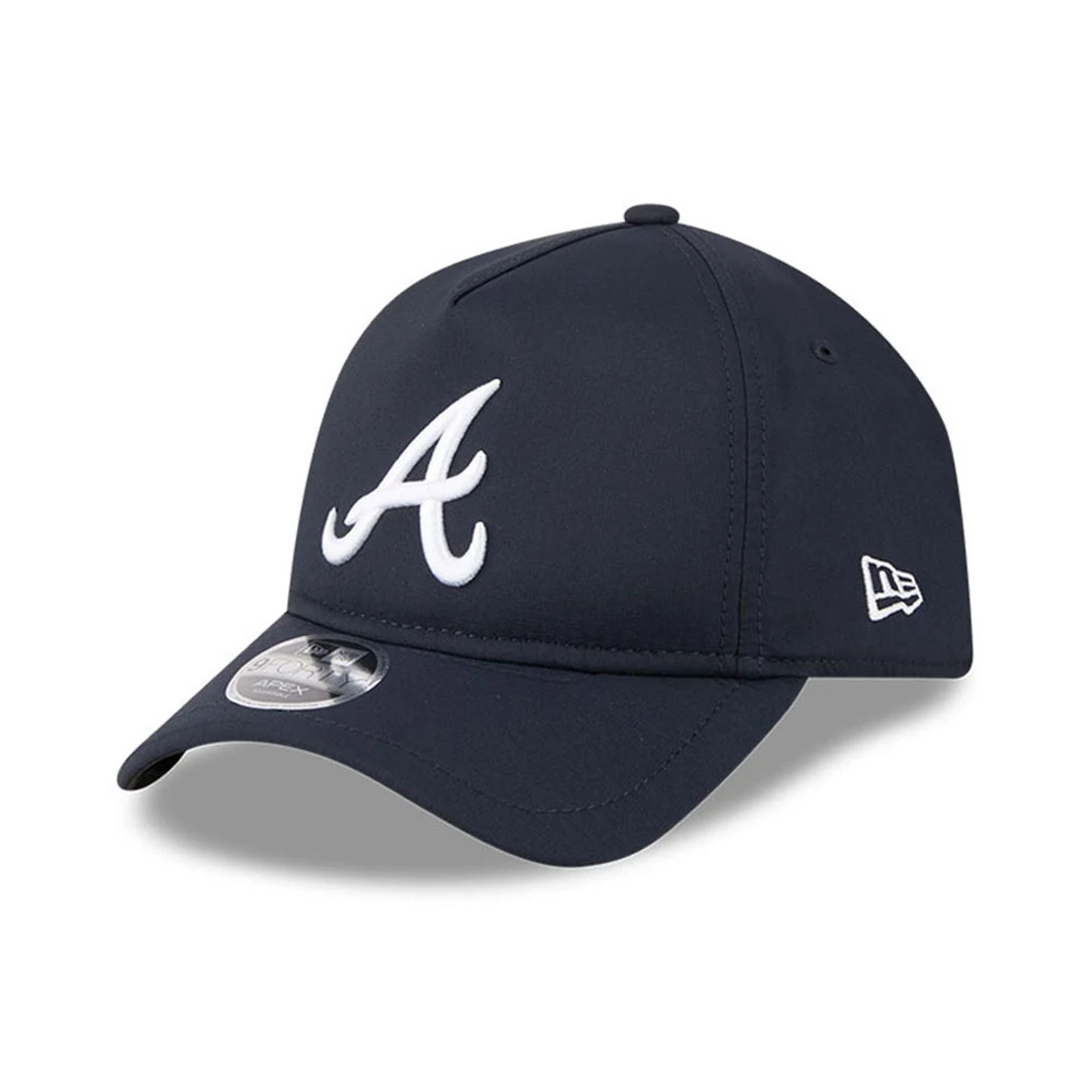 Pictured is this MLB Quickstrike Atlanta Braves 9FORTY Apex cap in navy. 1