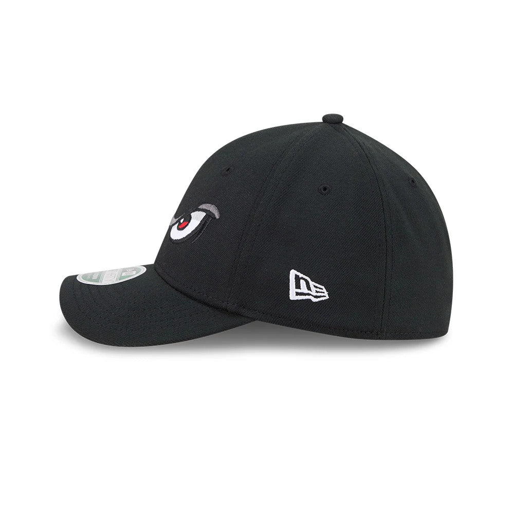 Pictured is this MiLB On Field Player Replica Lake Elsinore Storm 39THIRTY M-Crown Stretch Fit cap in Black. 6