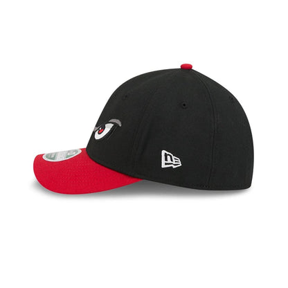 Pictured is this MiLB On Field Player Replica Lake Elsinore Storm 39THIRTY M-Crown Stretch Fit cap in Black. 5