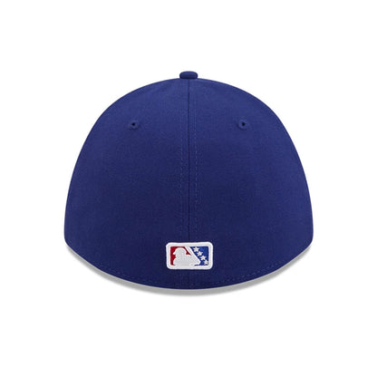Pictured is this MiLB On Field Player Replica Buffalo Bisons 39THIRTY M-Crown Stretch Fit cap in Dark Blue. 5