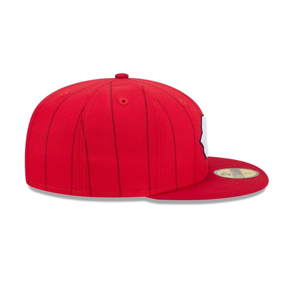Pictured is this MLB City Connect Cincinnati Reds 59FIFTY Fitted cap in Red. 7
