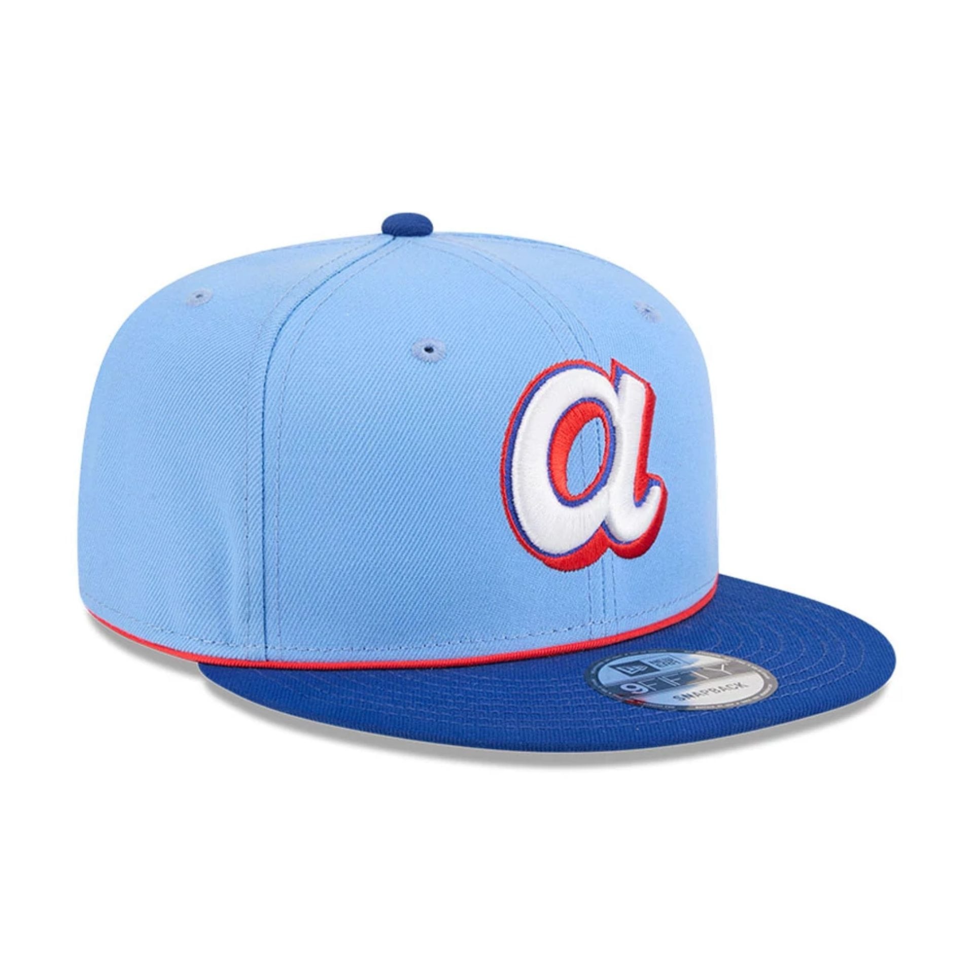 Pictured is this MLB City Connect Atlanta Braves 9FIFTY Snapback cap in Blue. 4